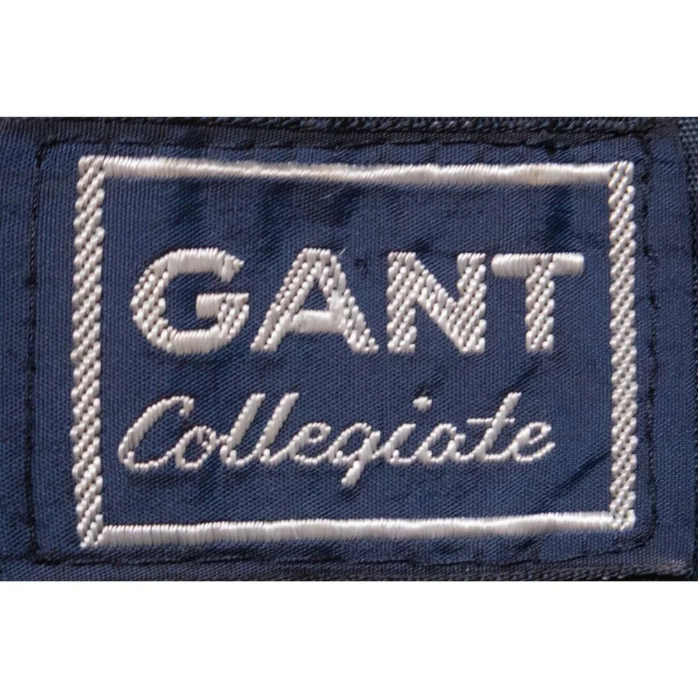 VTG Gant Blazer Sport Coat Sz 38R Navy Blue Gold 2-Buttons Jacket